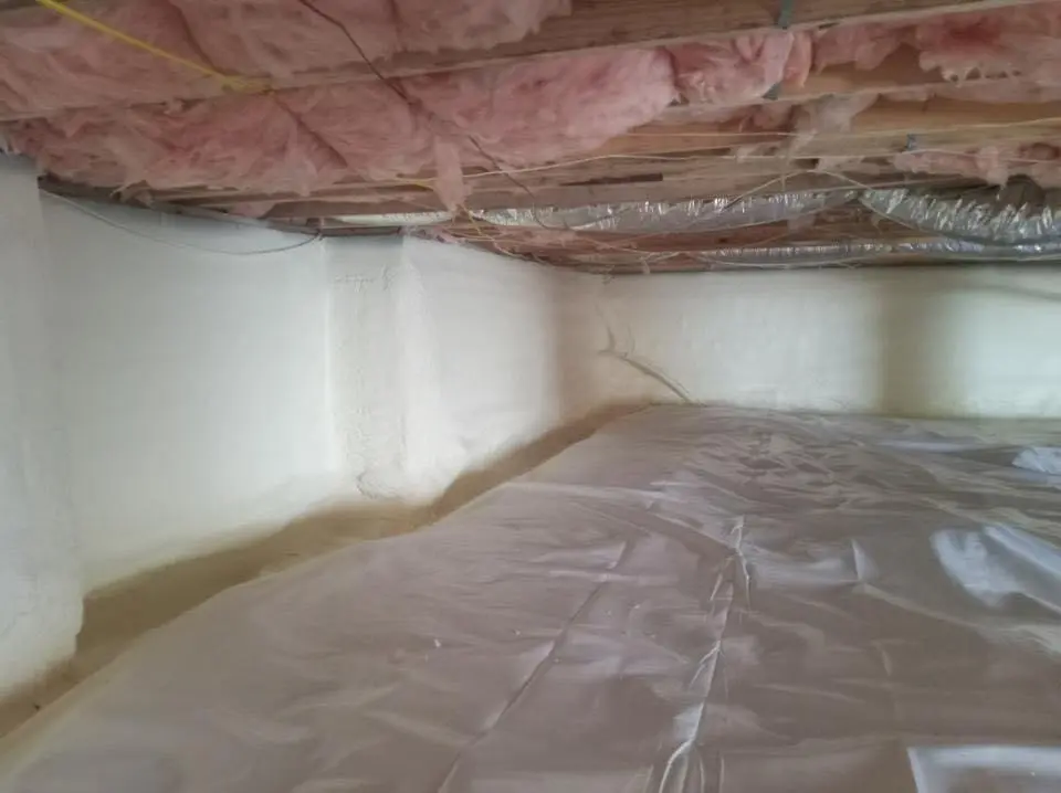 Crawl space encapsulation with closed-cell spray foam for Spray Foam Roofing in Conshohocken
